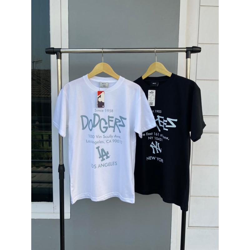 T-Shirt MLB Dodgers Yankees 100% Realpict