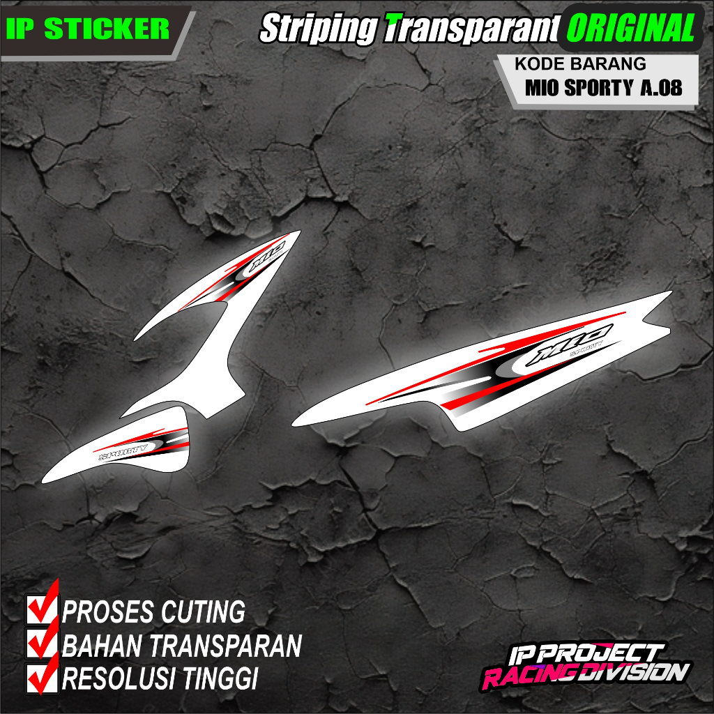 (COD) STIKER STRIPING ORIGINAL MOTOR YAMAHA MIO SPORTY TAHUN 2011 DESAIN HOLOGRAM TRANSPARAN