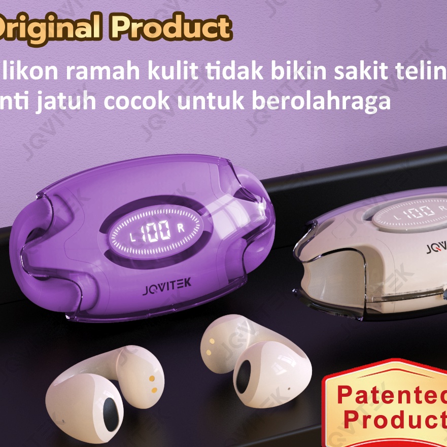 Boom JQVITEK TWS Eahone Ear Clip TWS Over Ear Orinal Wireless Bluetooth 53 Headset Sports Dital Disp