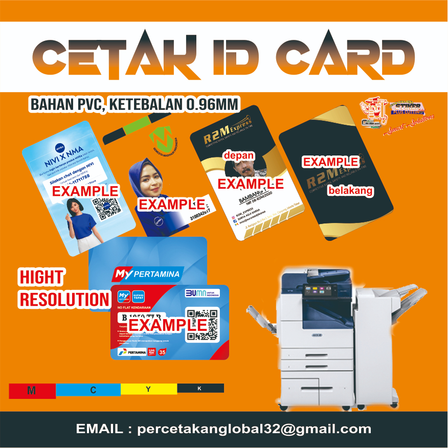

CETAK ID CARD + Casing id, Bahan Pvc Ketebalan 0.96mm / ID CARD