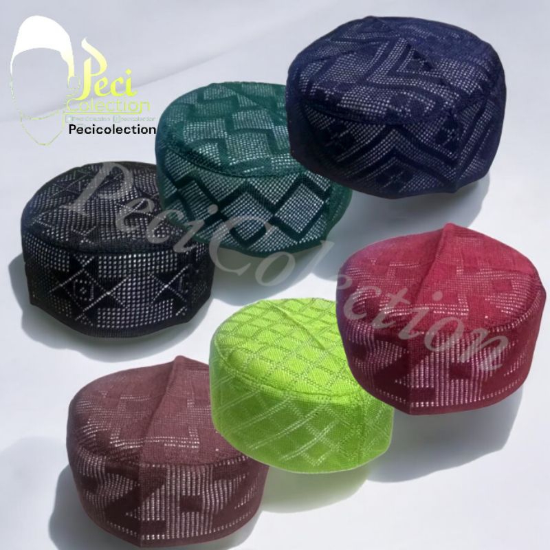 Peci Kopiah Lulu Warna Peci Kopiah Jaring Lulu Warna Hitam, Navy, Abu, Coklat, Putih, Maroon, Hijau
