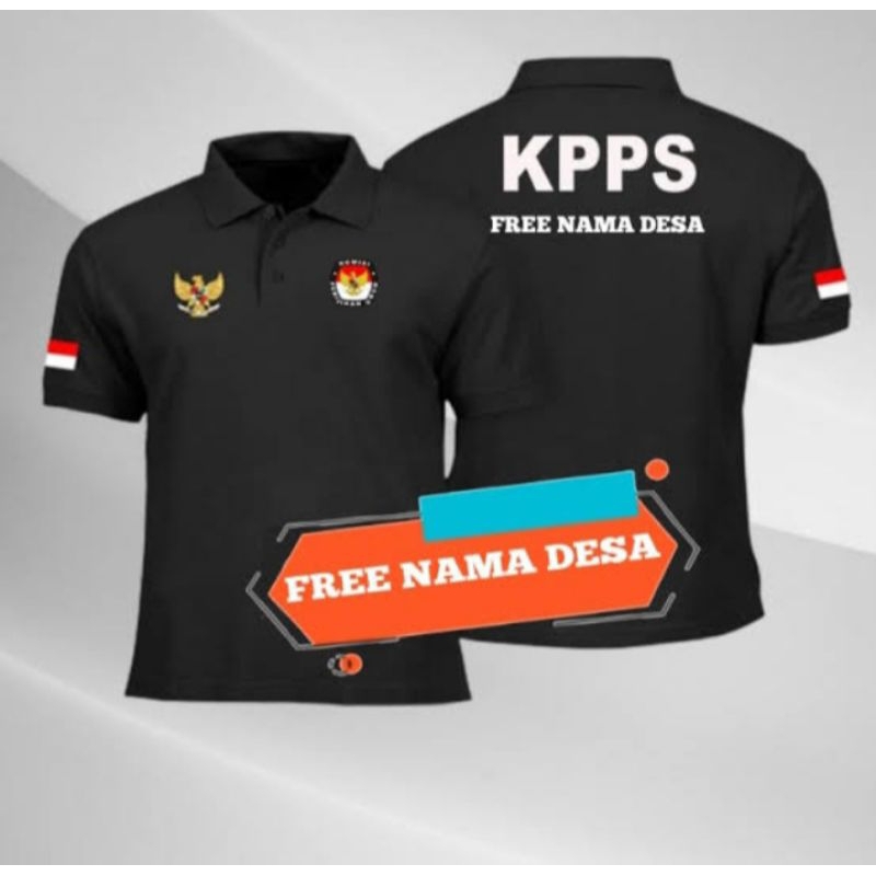 KAOS KERAH LENGAN PENDEK KPPS FREE NAMA