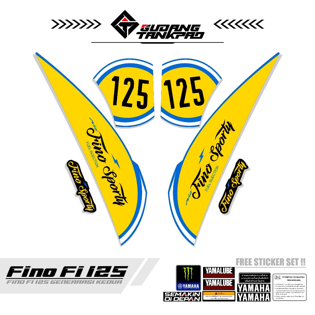 STRIPING STICKER YAMAHA FINO 125 FI / MTF 7 / STIKER SET FINO / POLET FINO / LIST BODY FINO / VARIAS