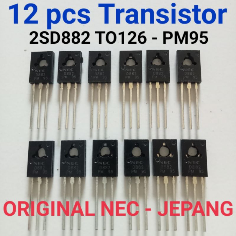 12 pcs/biji - Transistor D882 TO-126~PM95 - High Hfe, Original NEC - Japan.