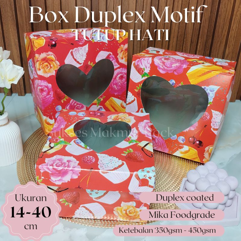 

(isi 10 pcs) Box Dus Merah tutup Hati ukuran 14 16 18 20 22 24 26 28 30 32 35 40 cm tinggi 10 12 14 cm BOX KUE HAMPERS HAJATAN