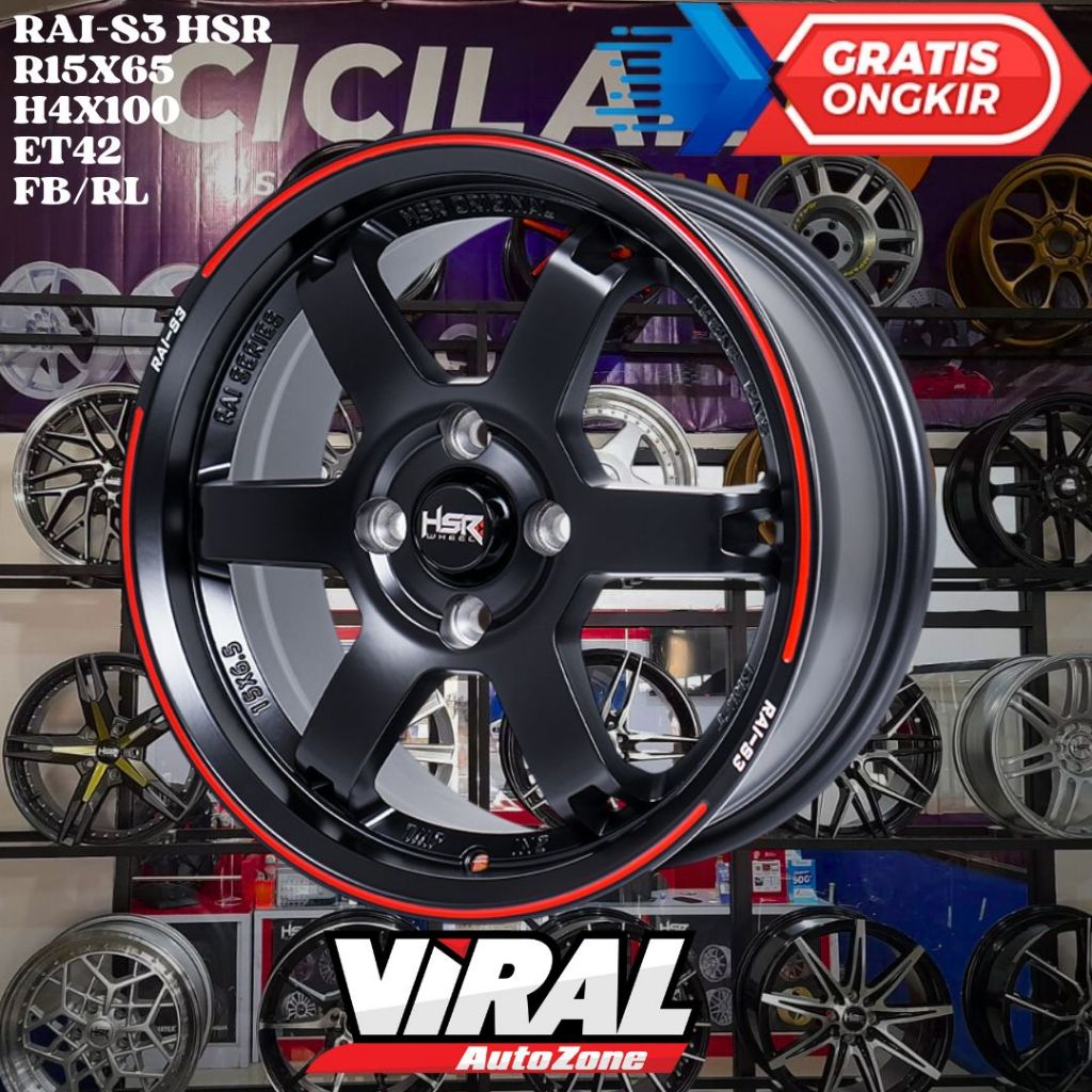 Velg Mobil BRIO , AGYA , AYLA , FIESTA , HSR RAI S3 RING 15 R15 MURAH