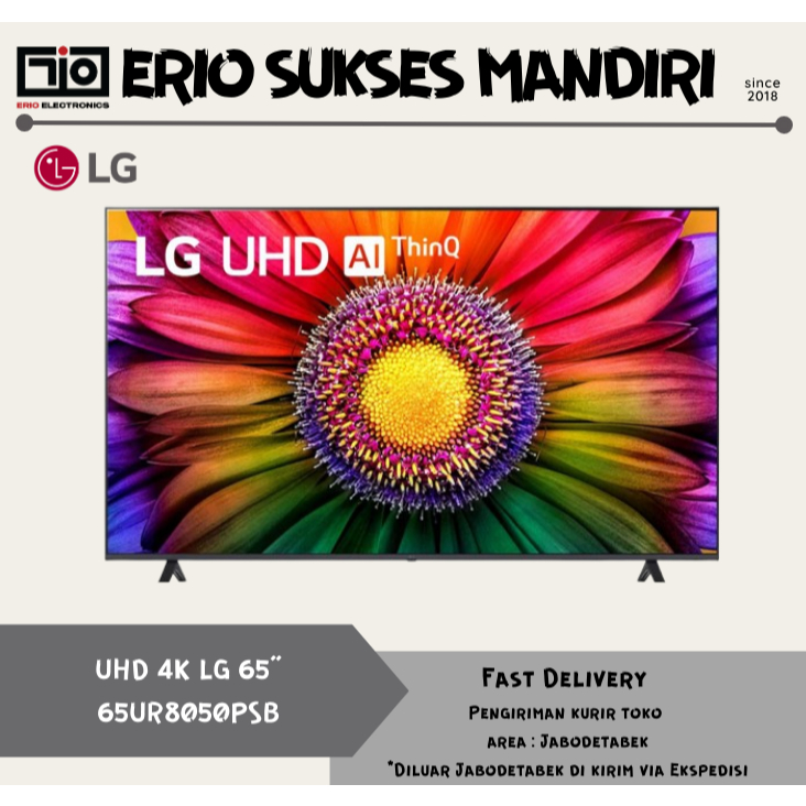 (KHUSUS LUAR KOTA) LG TV 65UR8050PSB 65 INCH SMART TV 4K UHD 65UR805 65UR80 65UR8050
