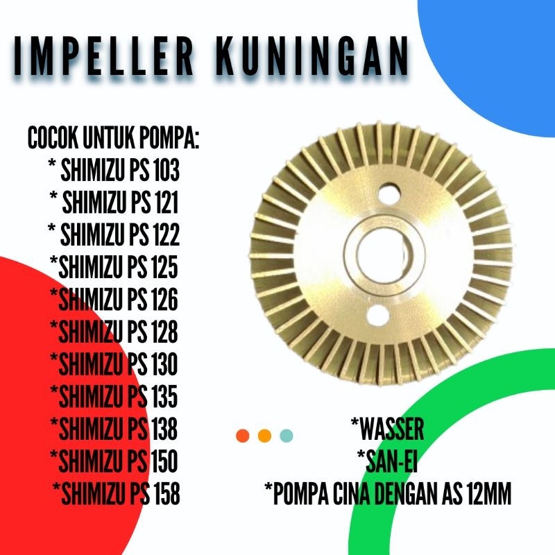 Kipas Impeller Kuningan Shimizu 128 - Kipas Kuningan Shimizu 135