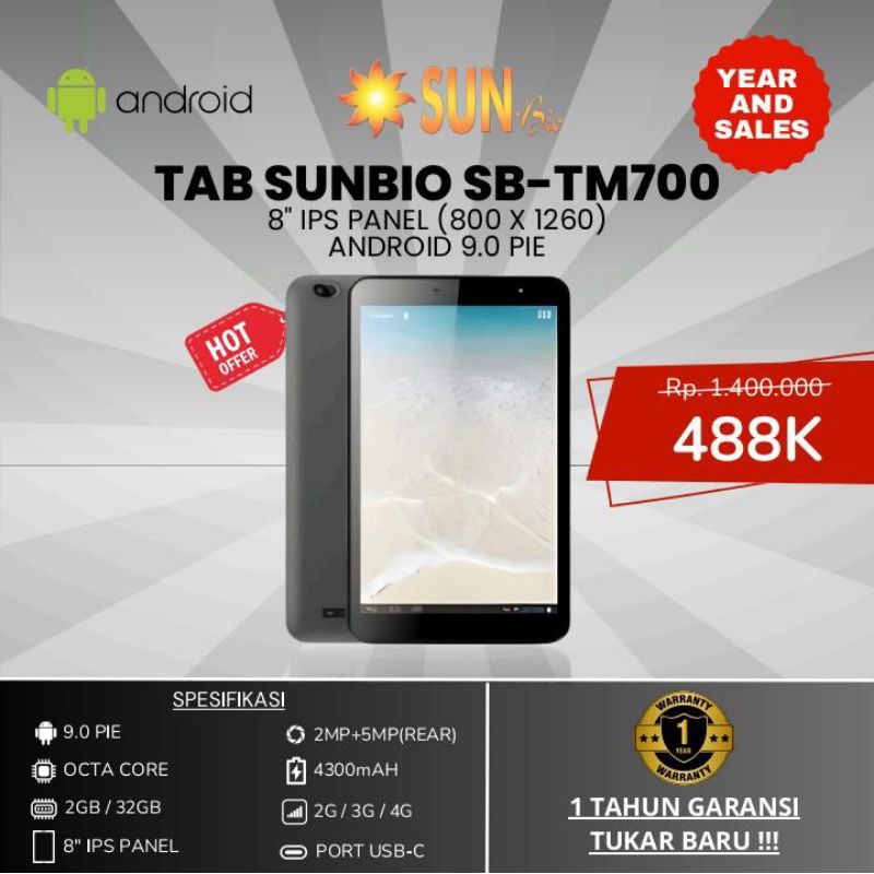 TABLET SUNBIO SB-TM700 2GB/32GB