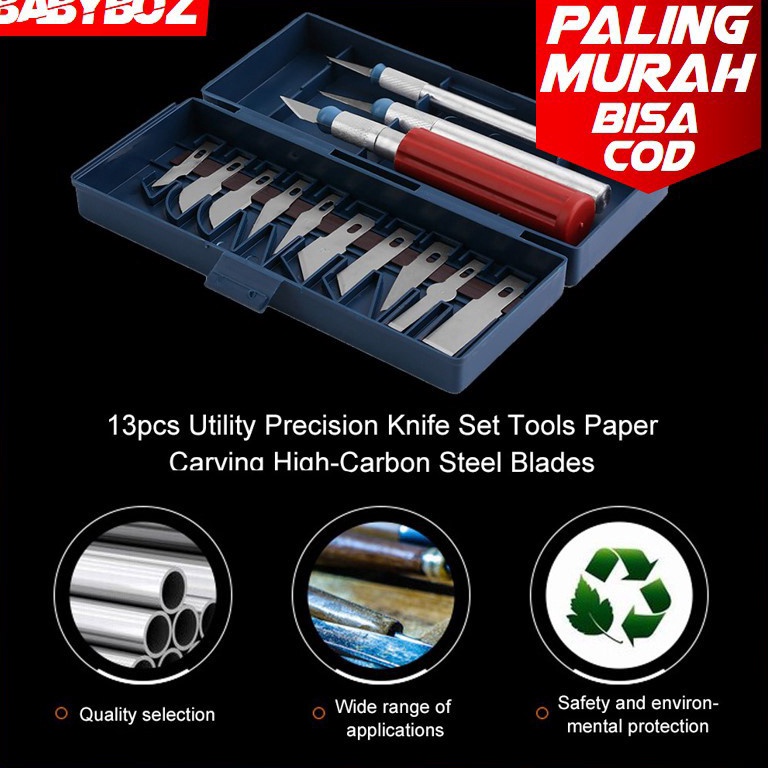 

Diskon Terpopuler 13 in 1 Set Pisau Alat Ukir Seni Dengan 3 Handle Pisau