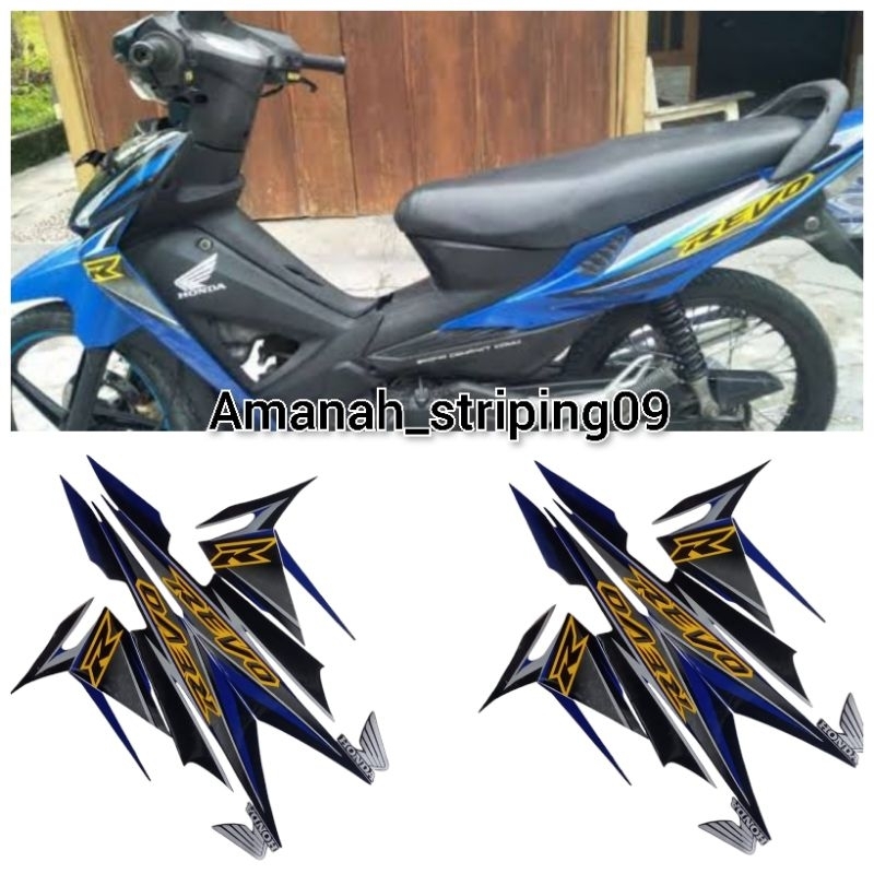 Lish stiker motor revo lama tahun 2008 2009 warna biru
