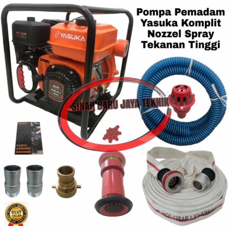 Mesin pompa Pemadam yasuka 8hp||Komplit nozzel spray Siap Pakai