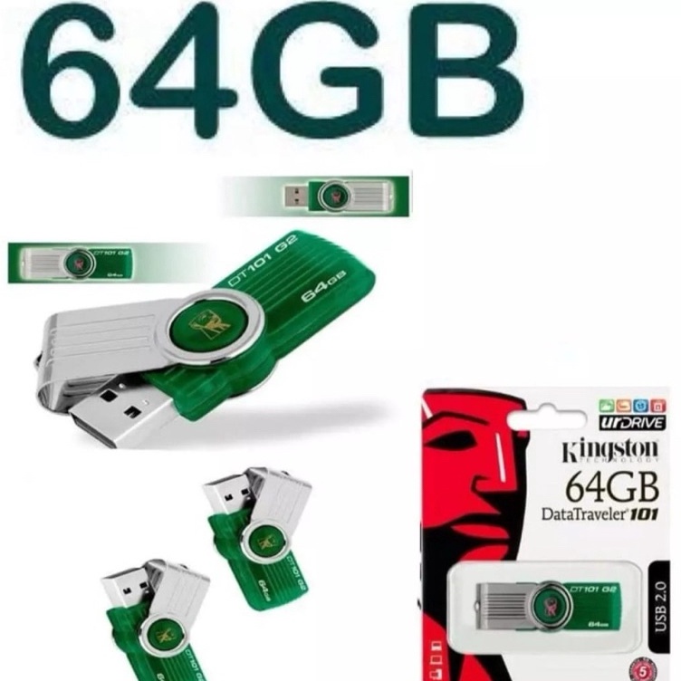 Penjualan Terlaris Flashdisk Kingston 64 GB USB Flash Drive Kingston Plug  Play USB 2