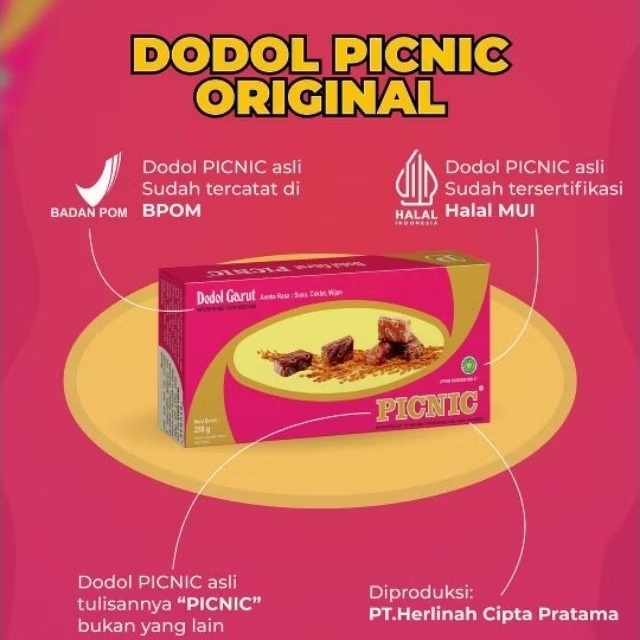 

DEB Dodol Garut Asli gram Berkualitas Orinal Gratis Ongkir- PICNIC Classic Gram