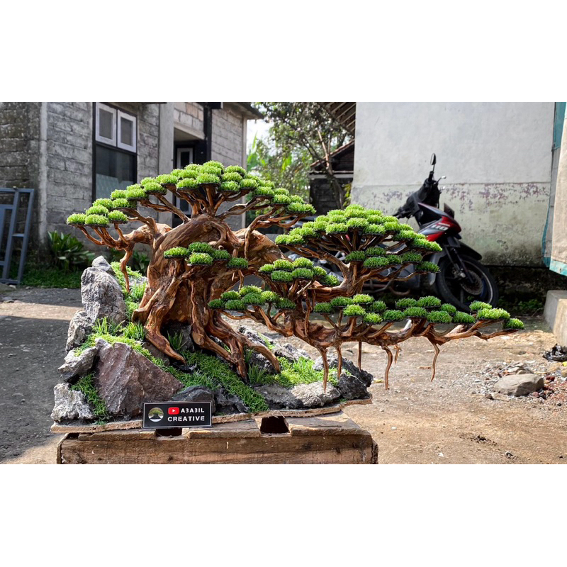 Hiasan Akuarium Bonsai Aquascape Sintetis Tema Angker 50-60 cm