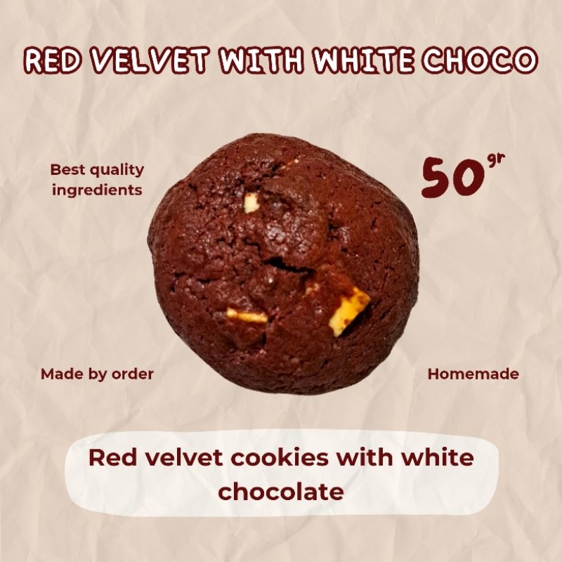 

Red Velvet Soft Cookies with White Chocolate