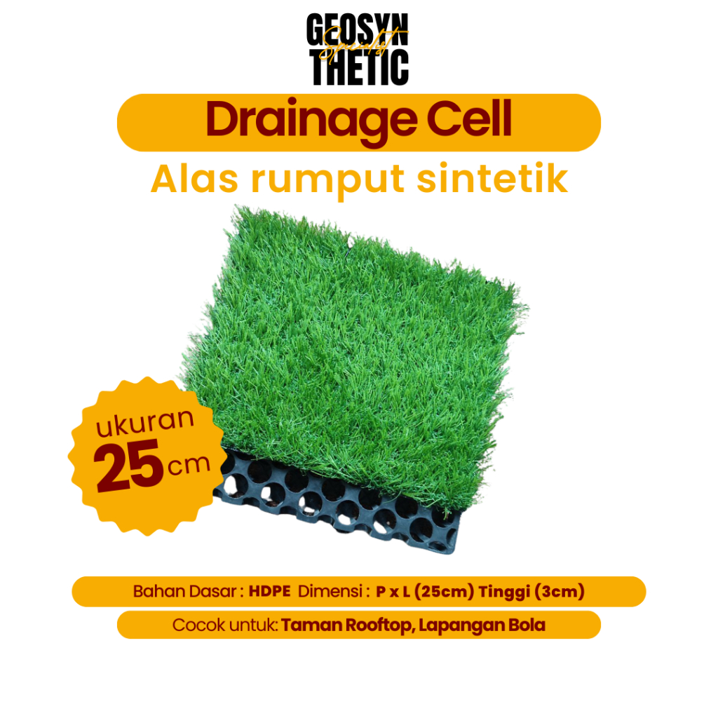 Drainage cell 25cm alas rumput sintetis drainase cell