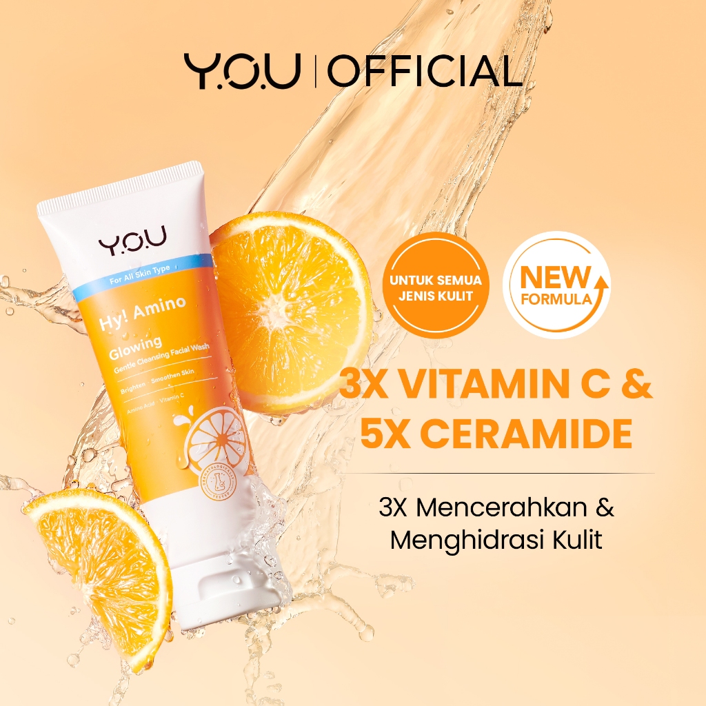 YOU Hy Amino Glo-Win Brightening Facial Wash Mencerahkan Niacinamide Glowing Skin