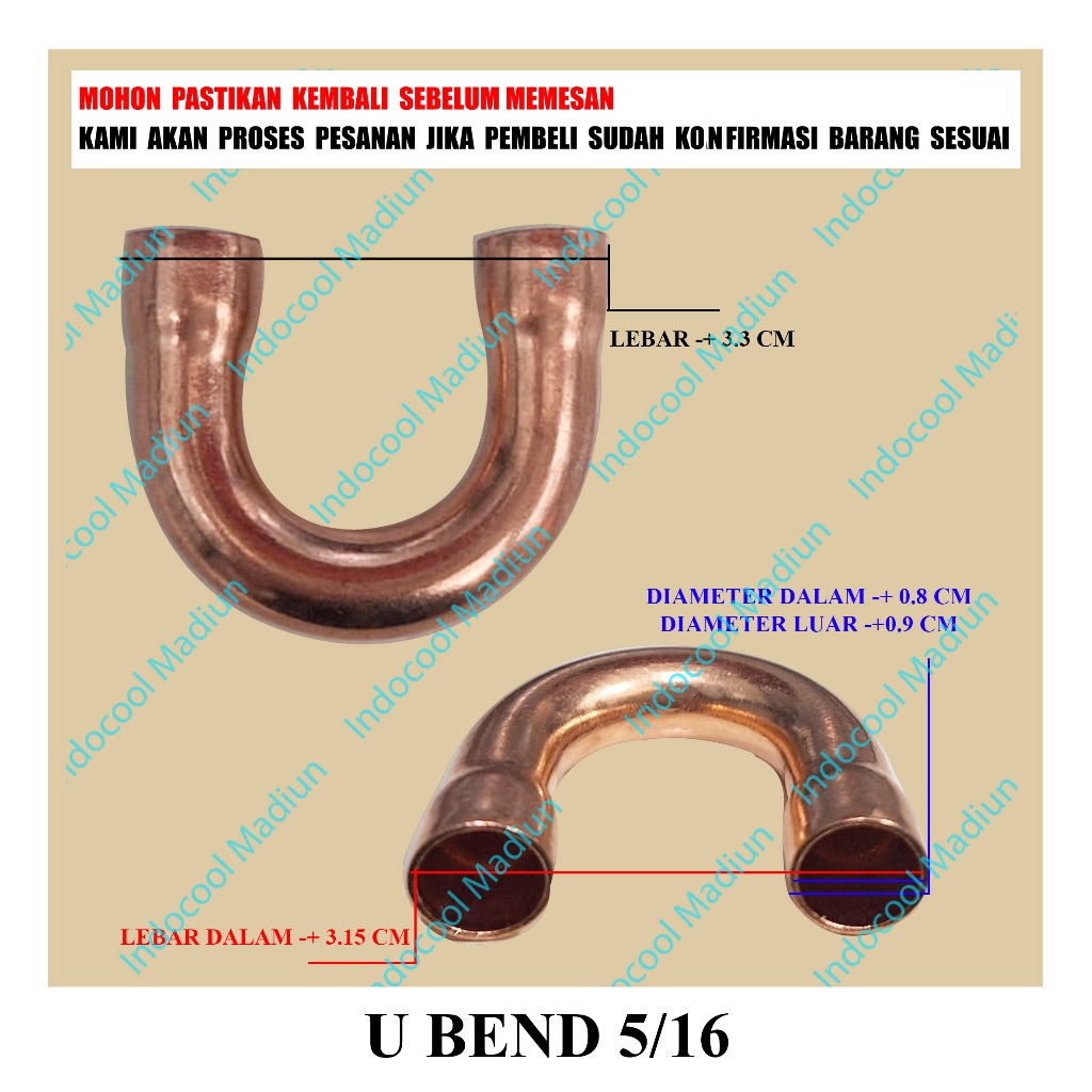 U5/16 U BEND NON RING / U BEND AC TEMBAGA / U BEND 5/16