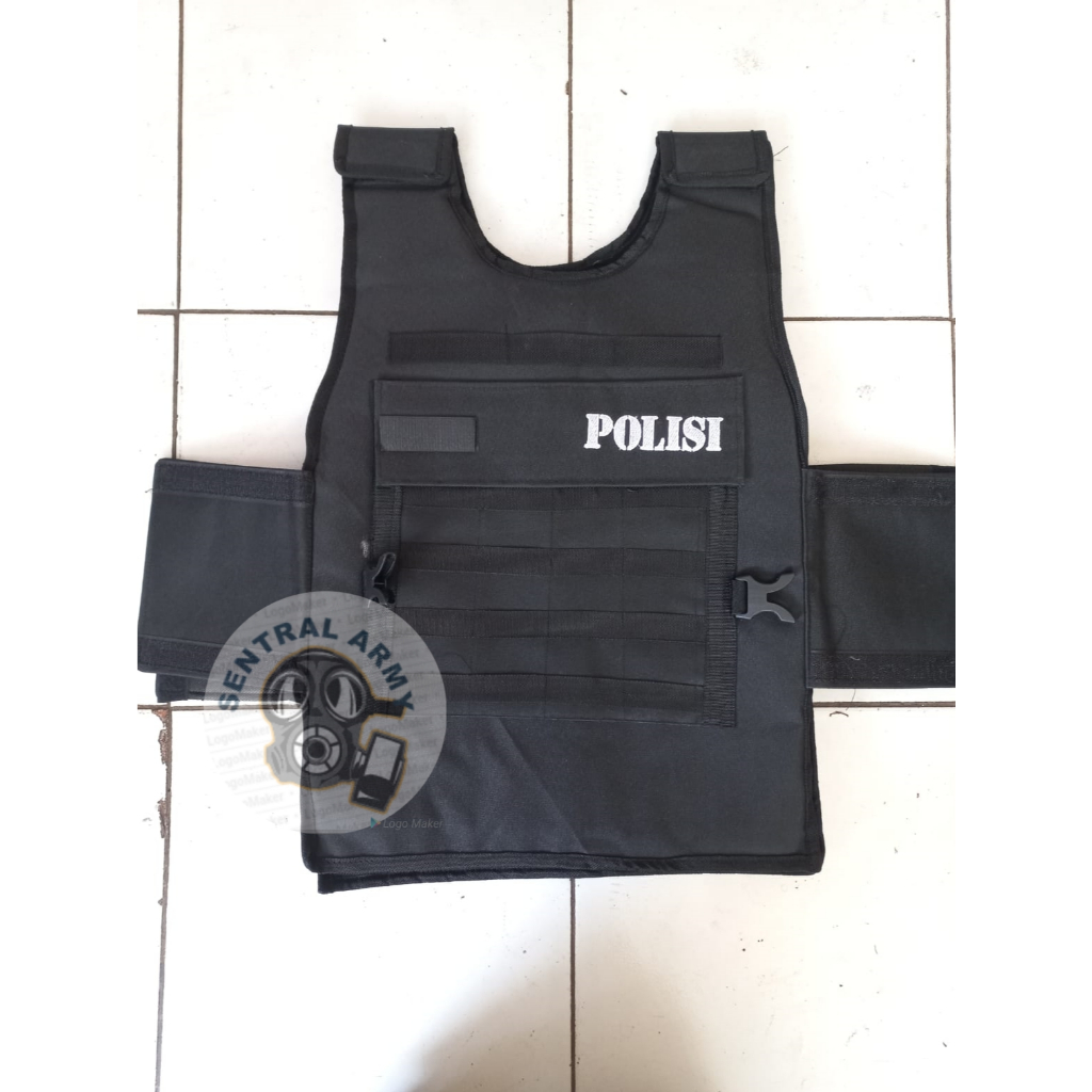 Rompi Polisi - Rompi Tactical - Rompi Hitam - Pelindung Dada
