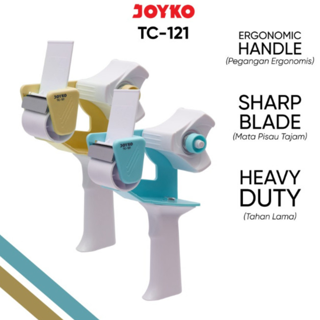 

DISPENSER LAKBAN JOYKO TC-121 / Tape Cutter / Pemotong Pita Perekat Lakban OPP Dengan Pegangan Gagang Joyko TC-121 Plastik