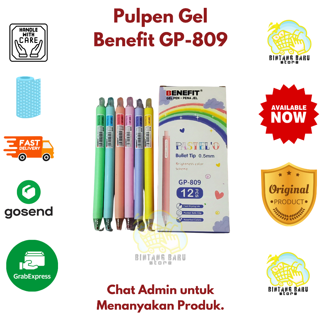 

BENEFIT GP-809 - PULPEN GEL PASTEL'O 0.5mm