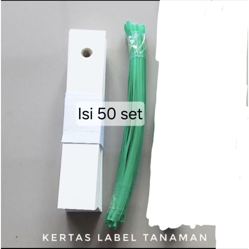 

Kertas Label Tanaman dan pengait isi 50 set/Kertas ID