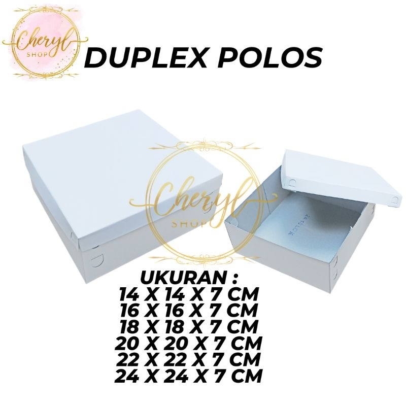 

(10 PCS) DOS / DUS DUPLEX TUTUP POLOS TINGGI 7 CM UK 18 CM, 20 CM, 22 CM, 24 CM / Karton Box Kotak Hampers Duplex Putih Tutup Polos