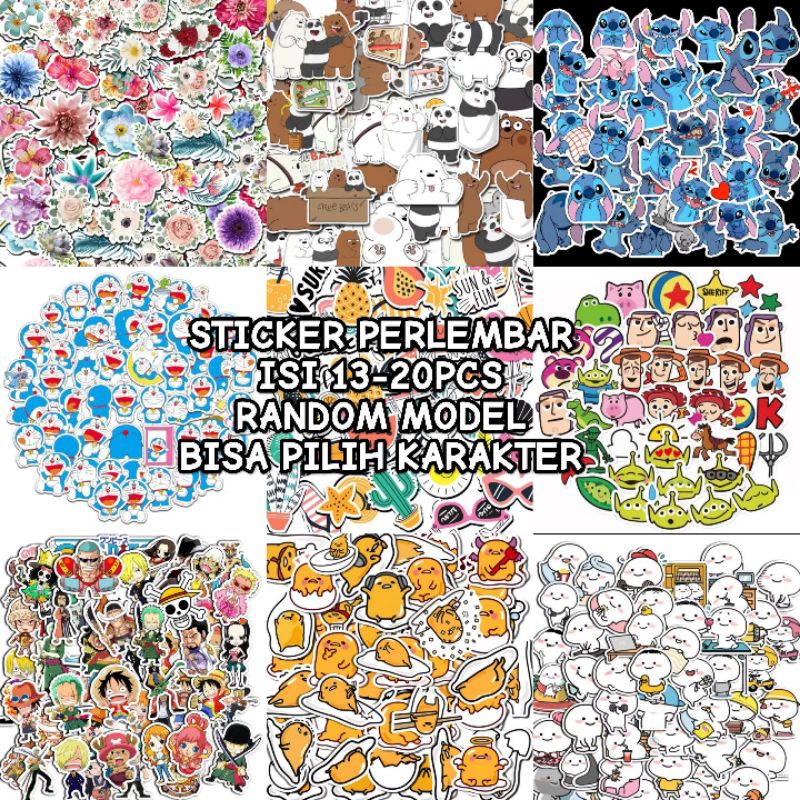

STICKER ISI RANDOM 23 SAMPAI 20PCS BISA PILIH KARAKTER HARGA PERLEMBAR TEMPELAN BOTOL HP LAPTOP TUMBLR DLL STITCH DORAEMON PENTOL BUNGA TOYSTORY ONE PIECE | GITACRISTAL.29
