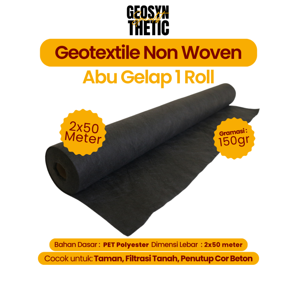 kain geotekstil Geotextile Non Woven 150gr 2x50m roll