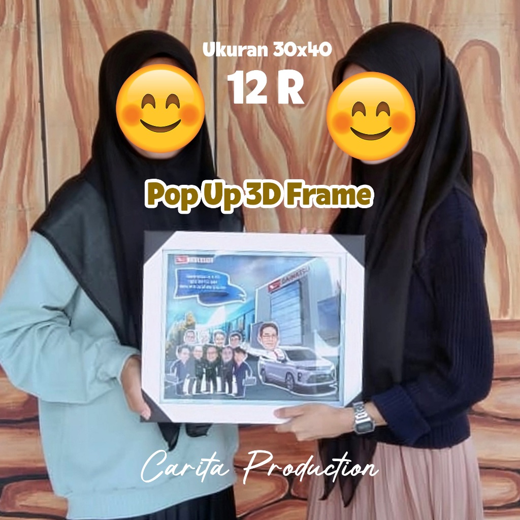 PopUp 3D Frame ukuran 12R - 30x40  - Kado Perpisahan - Kado Guru - Kado Wisuda