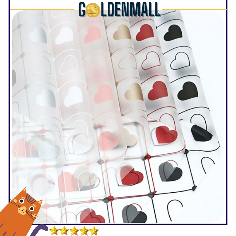

20 LEMBAR Cellophane Kertas Buket Bunga Wrapping Paper Heart Semi Transparent Valantine Bouquet 6195