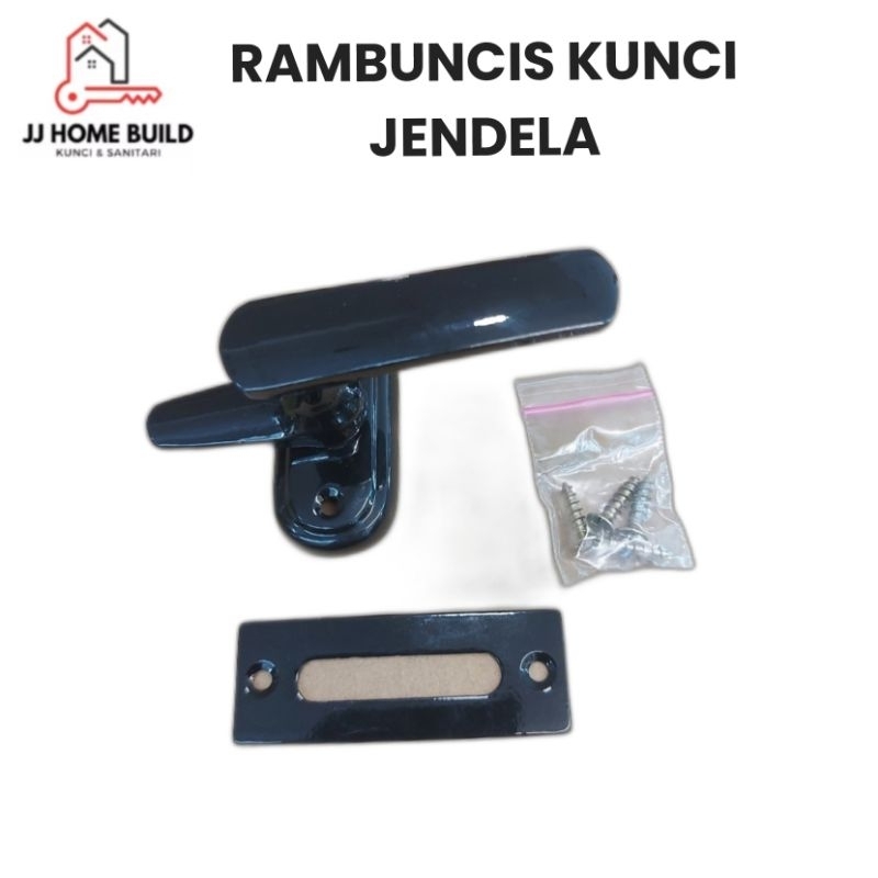 Rambuncis Jendela  / Grendel Slot Jendela Hitam Black