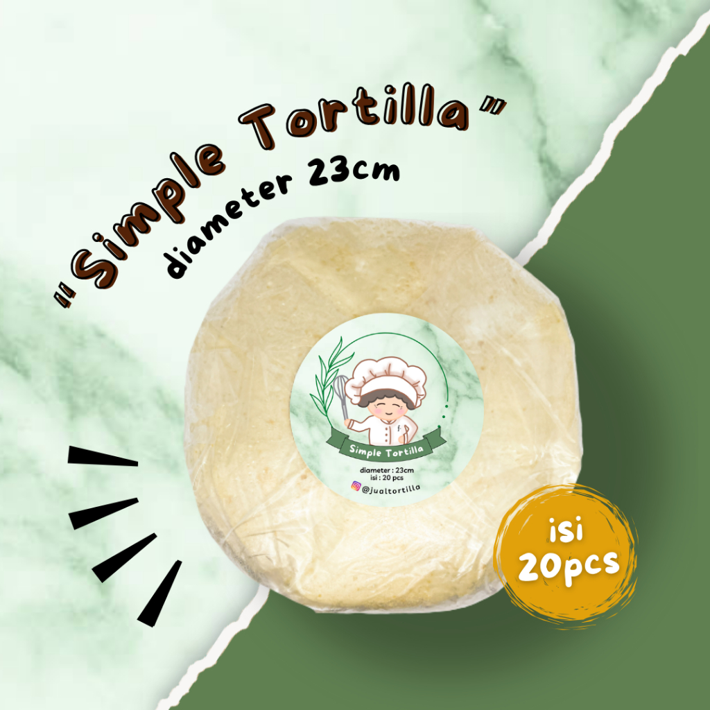 

Tortila Kulit Kebab 23cm Isi 20 Pcs "SIMPLE TORTILLA
