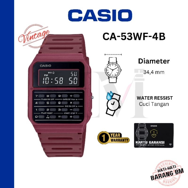 

CASIO CA-53WF-4B Jam Tangan Original Digital Kalkulator Karet Sport Antiair CA-53WF-4BDF CA53