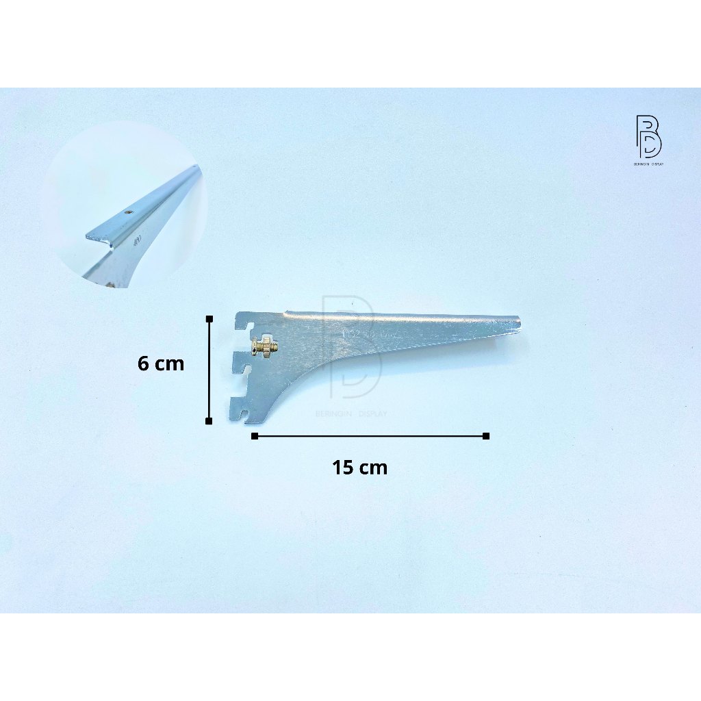 Bracket rak kaca ukuran /Daun bracket rak kaca 15CM/20CM/25CM/30CM/40CM