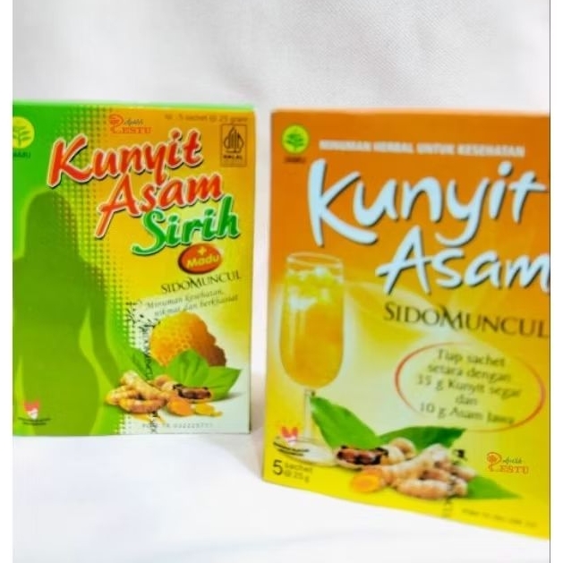 

Sidomuncul Kunyit Asam Sirih Sachet Box - Sido Muncul Sari Kunyit Asam Jamu Herbal