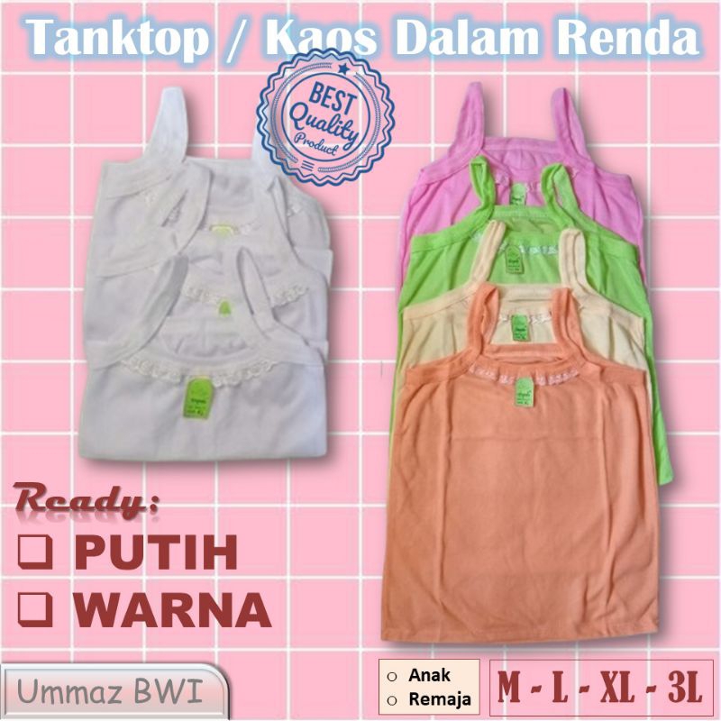 Tanktop Renda Kaos Dalam Anak Cewek Remaja