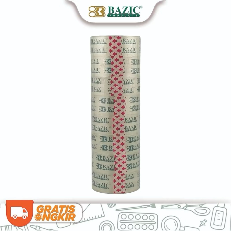 

1Pcs Bazic Selotip Bening 1/2” / 3/4” Clear Tape Isolasi Kecil Bening