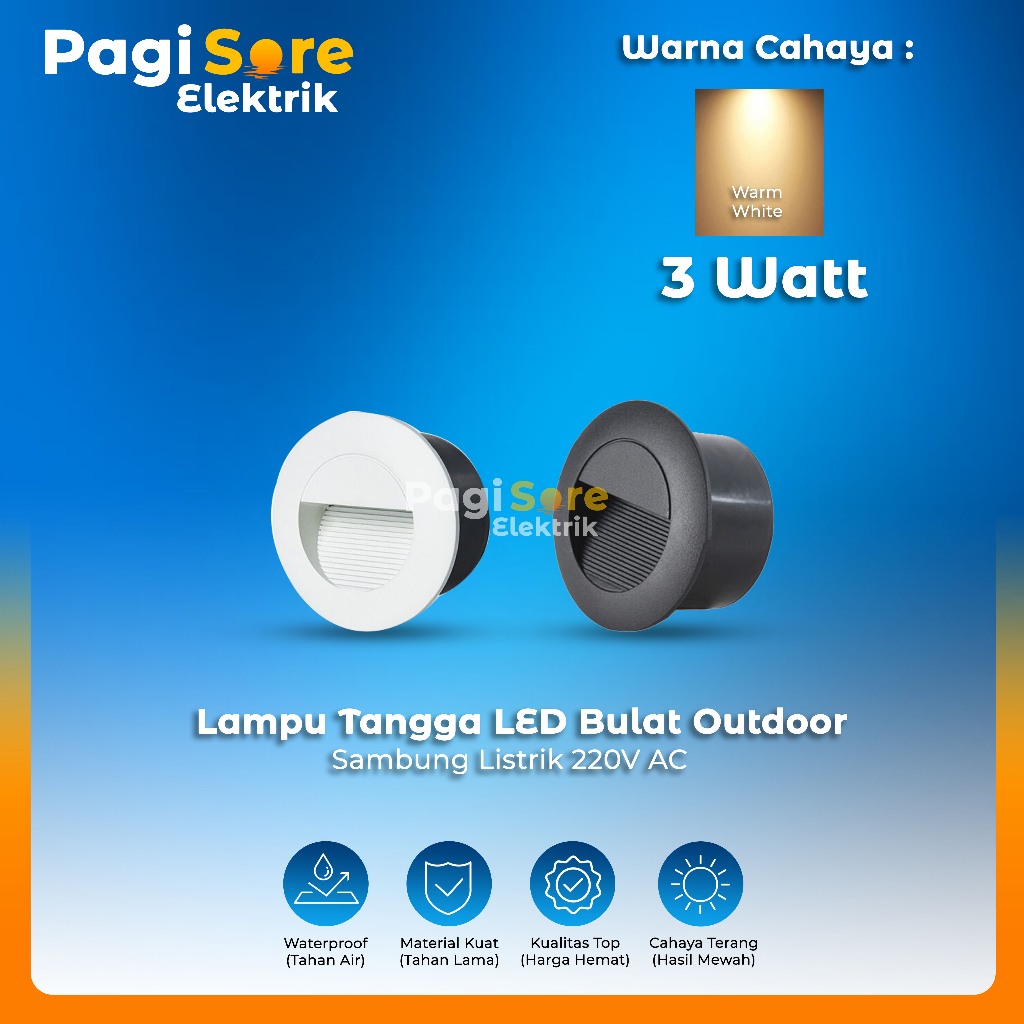 Lampu Tangga LED Outdoor Waterproof Bulat
