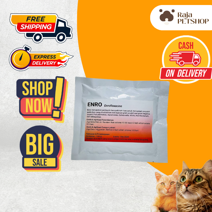 Enro 100 gram - Enrofloxacin 100 gram - Untuk Ikan Sakit Apapun