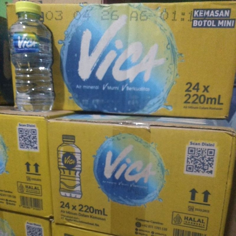 

Demineral Pure Water Vica 220ml 24 botol