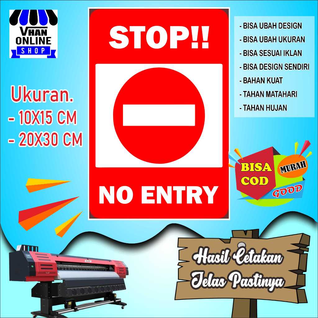 

Cetak Sticker Tempelan Stop No Entry Merah
