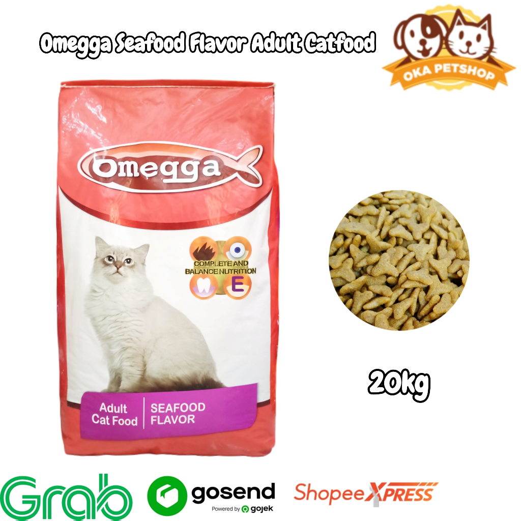 Omegga Seafood Flavor Adult Cat Food 20kg / makanan kucing omega cat seafood 20kg