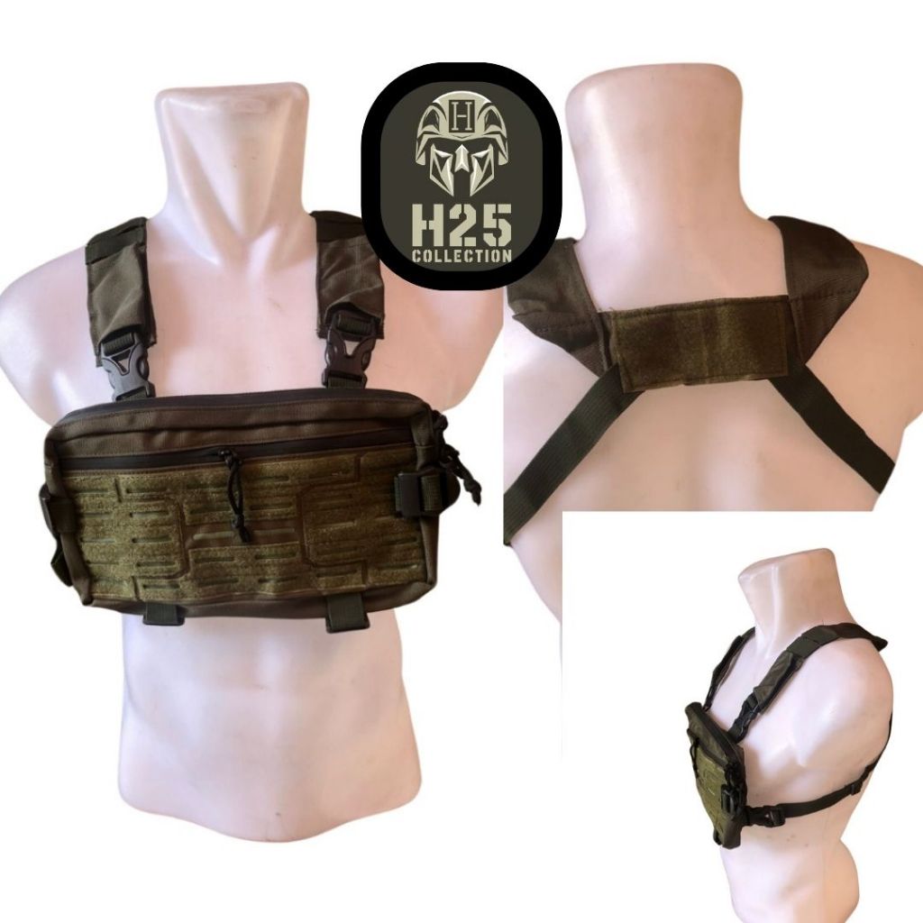 Military Chest Bag Tas Dada Tactical Hijau Army Chest Bag Terbaru Tas Dada Cutting Laser Hijau Army