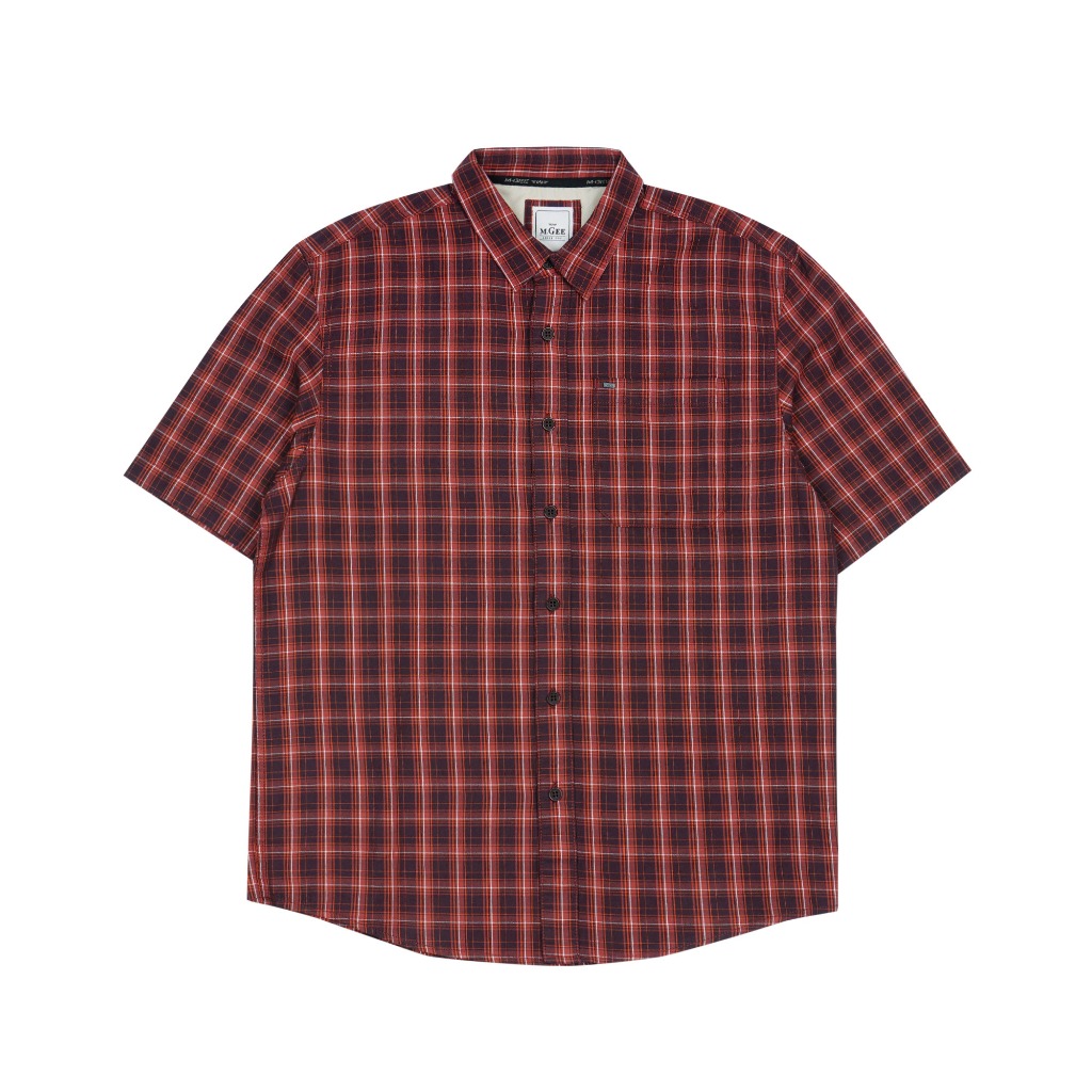 Kemeja Original MGEE - Kemeja Kasual Lengan Pendek Pria Original MGEE Alto CKKR 158 Maroon