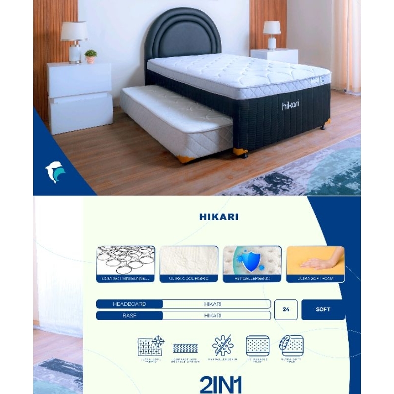 Bed dorong 2in1 Ocean type Hikari original garansi kasur resmi. ukuran 120x200cm. sesuai gambar bara