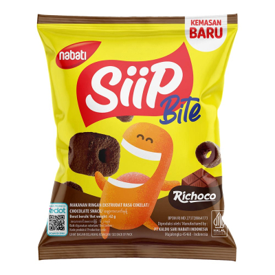 

Nabati Siip Bite Richoco Snack Rasa Cokelat 62g