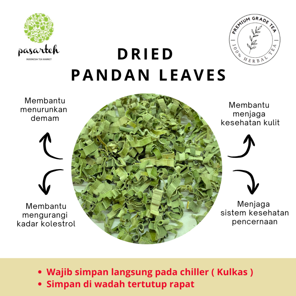 

[Pasarteh] Pandan Leaves I Daun Pandan Kering I Teh Daun Pandan I Herbal Tea I Teh Herbal