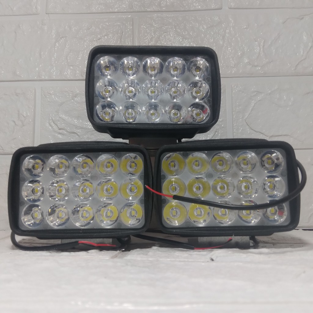 LAMPU TEMBAK SOROT 15 MATA LED 15 TITIK MOTOR MOBIL UNIVERSAL 12V
